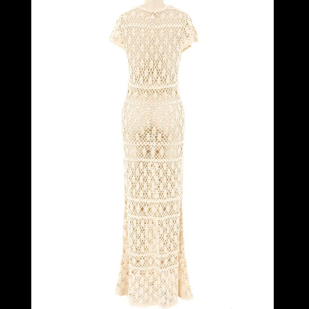 Vintage cream Crochet MAXI Dress ARCADE VINTAGE $148 - Picture 4 of 6